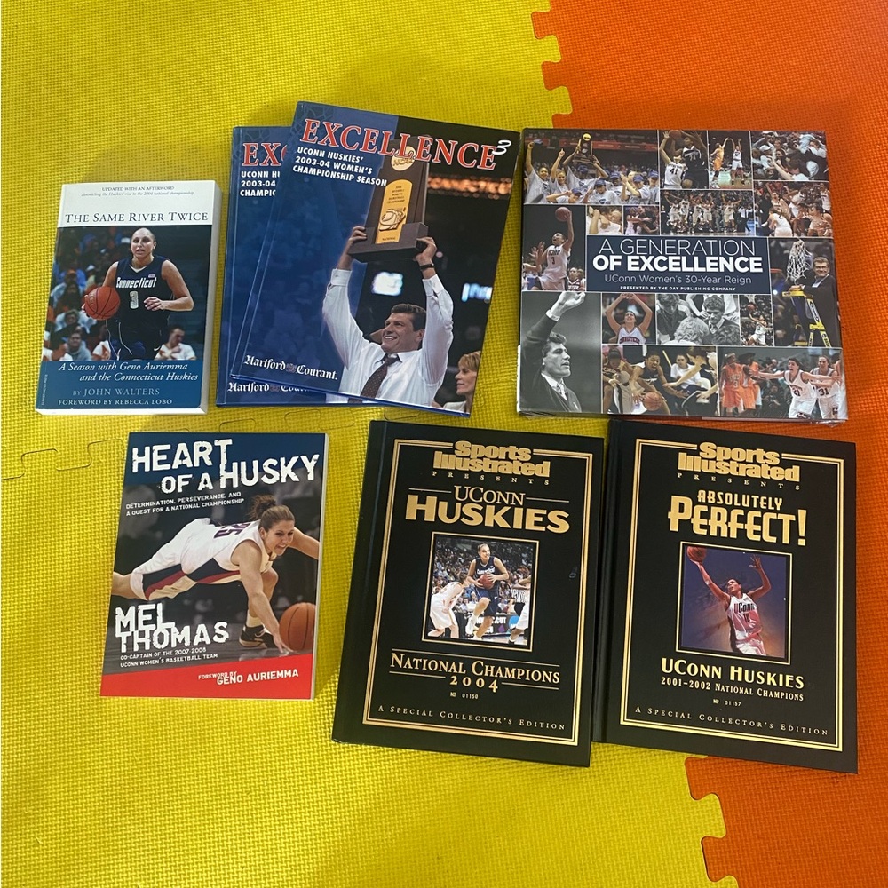 Set of 7 Collectable Vintage UCONN basketball books